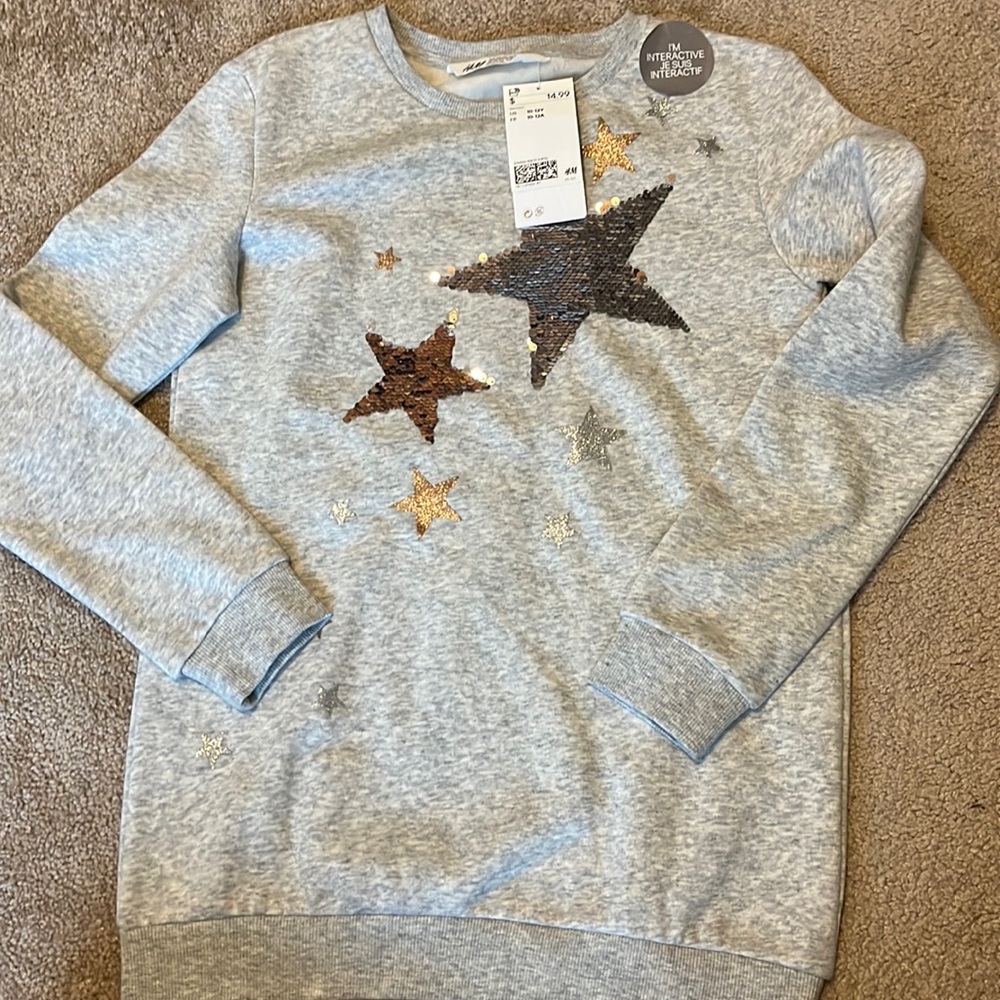 NWT H&M gray sequined sweater